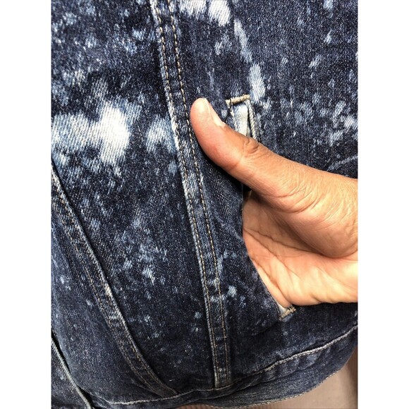 Levi Denim Sleeveless Vest Jacket Size XXL Bleached Stained Factory Destroyed - Picture 3 of 15